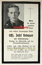 Sterbebild WWII Unteroffizier Höhenbrunn Panzer Regt. Abwehrkampf Italien