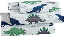 T-Rex Dinosaur Twin Sheet Set for Kids  Teens - Green, Blue, Grey, White