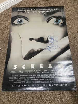 SCREAM 1996 Full theatrical movie poster signed 27X40