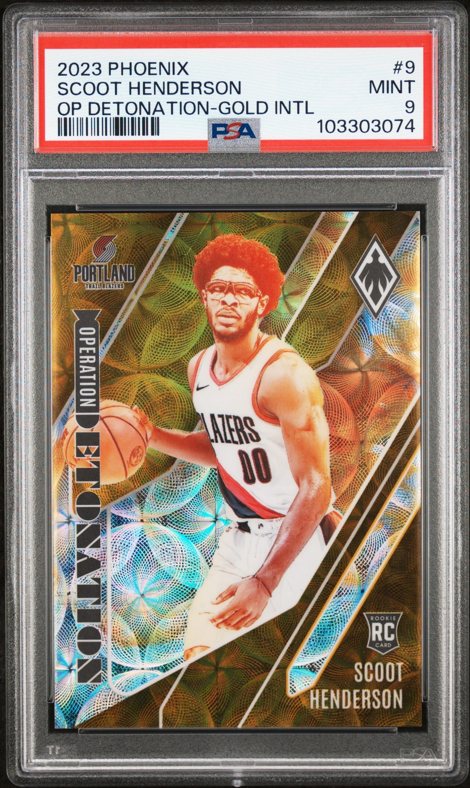 2023 PANINI PHOENIX OPERATION DETONATION GOLD INTL #9 SCOOT HENDERSON 9/10 PSA 9