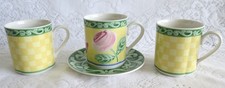 VILLEROY & BOCH SWITCH SUMMERHOUSE LOT 3 MUGS & 1 SAUCER -A ROSE /ACACIA- UNUSED