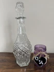 Vintage Anchor Hocking Wexford 32oz Clear Glass Decanter w/ Stopper 14.5" MCM