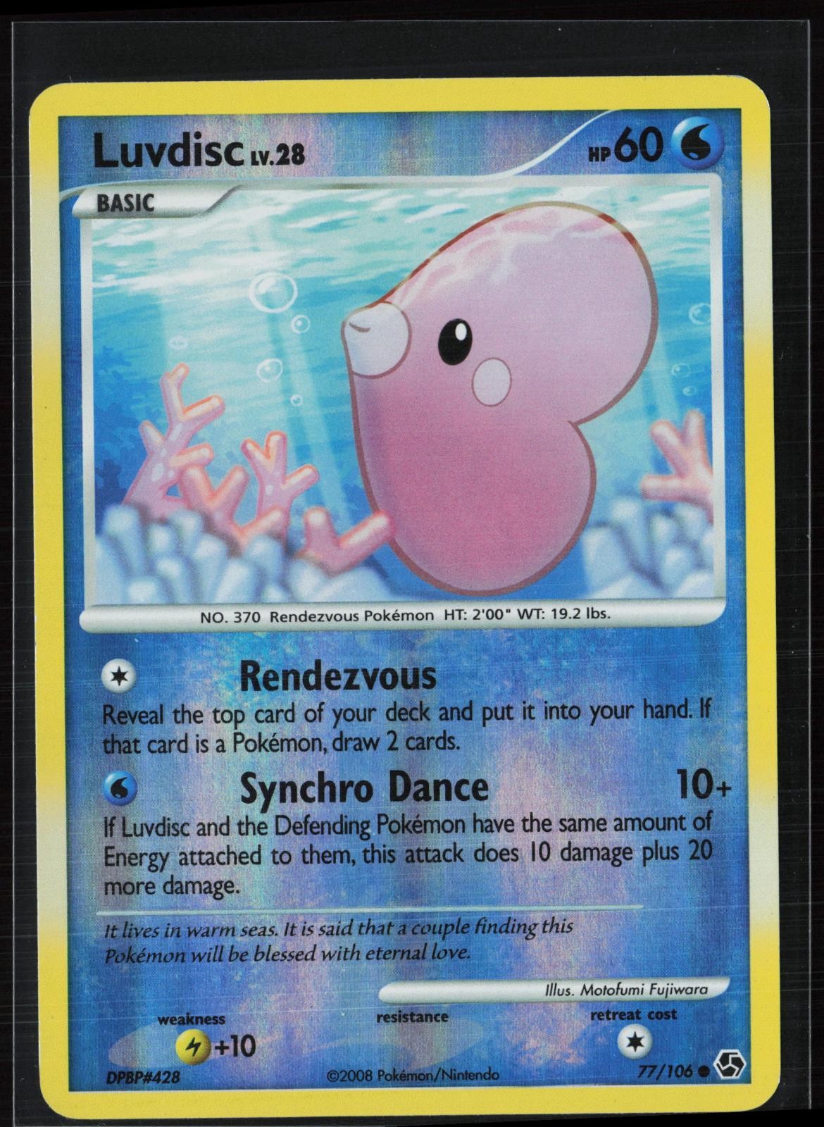 Luvdisc 77/106 Common Great Encounters Pokemon Reverse Holo Moderately Played