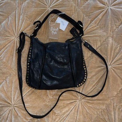 Beautiful Bolsa Nova Genuine Leather Black Crossbody Bag Purse With Tags 
