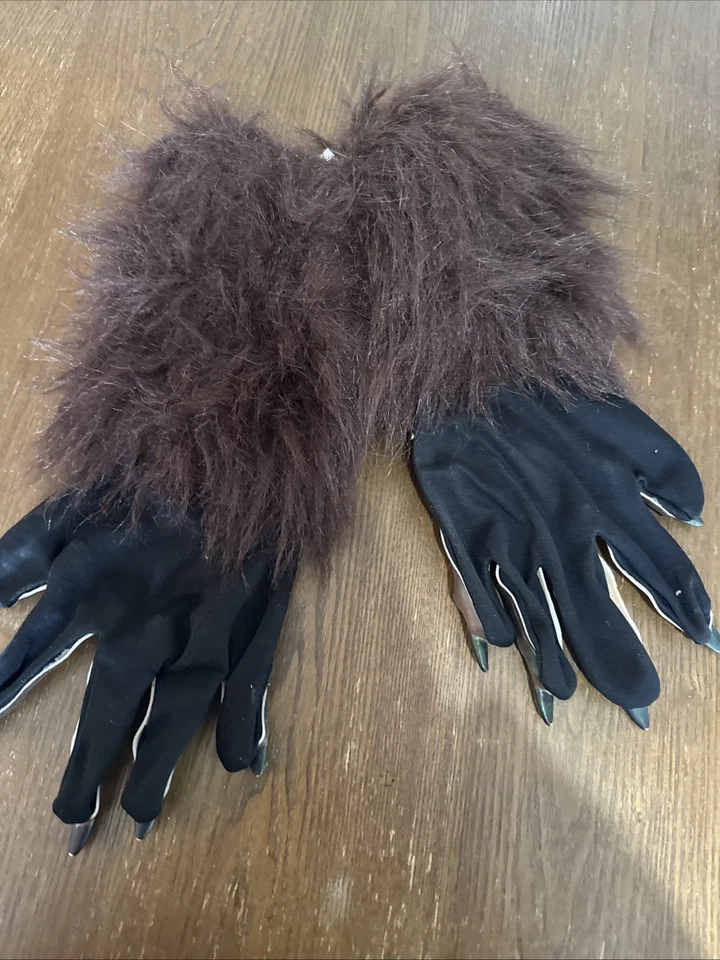 FUN WORLD DIV. Guantes de piel de látex para adultos de Halloween para hombre lobo marrón DE COLECCIÓN #5813 Foto 4 de 4