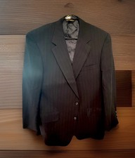 Brooks Brothers Makers 100% Wool Navy Pinstripe Suit Jacket Made in USA 42R