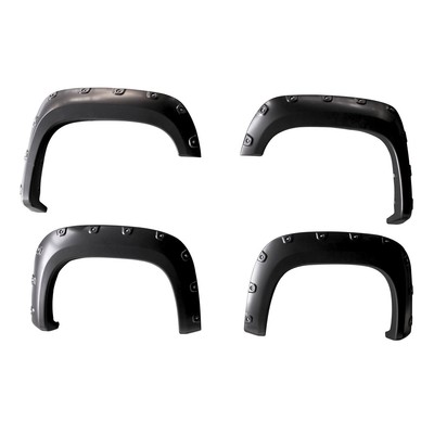 For GMC Sierra 1500 2007-2013 TrailFX Smooth Black Front & Rear Fender Flares