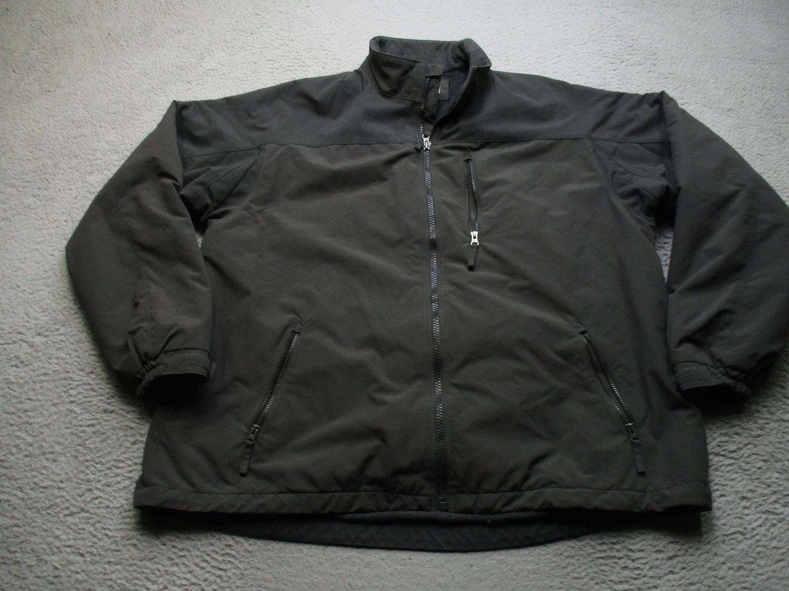 Duluth Trading Co. Jacket Mens 2XL Gray Windbreaker Insulated Lined Pockets