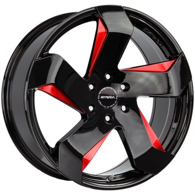 Strada S65 Coltello 24x10 6x5.5'' +24mm Black/Red Wheel Rim 24'' Inch