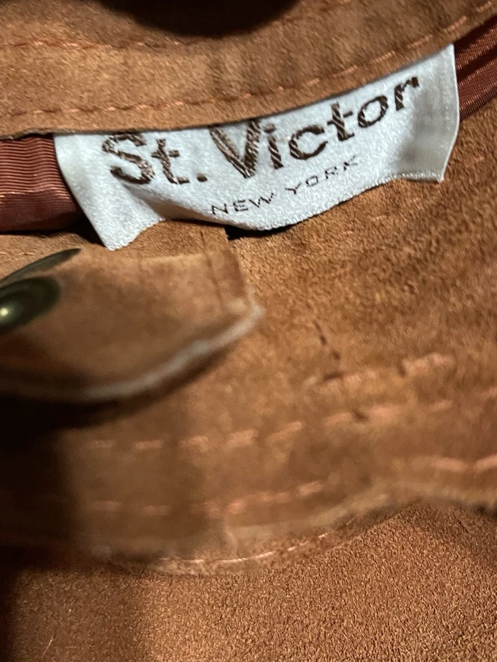 Подлинная замшевая трапециевидная юбка St. Victor New York ржаво-коричневая с высокой талией 24 дюйма T43 - Изображение 4 из 4