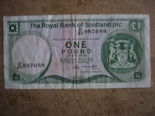 1986 SCOTLAND 1 POUND  RARE Banknote.
