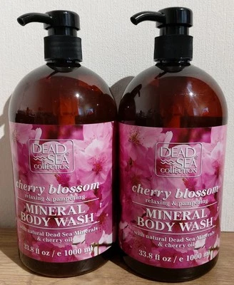 2x 1L Dead Sea Collection Cherry Blossom Mineral Body Wash relaxing & pampering