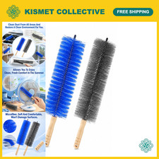 2 PCS Bendable Fan Cleaning Brush Set, Microfiber Cobweb Duster, Reusable Tool