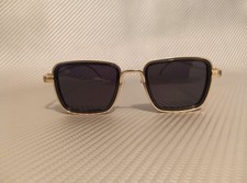 Sunglasses Vintage Square Frame Steampunk Gold/Black 