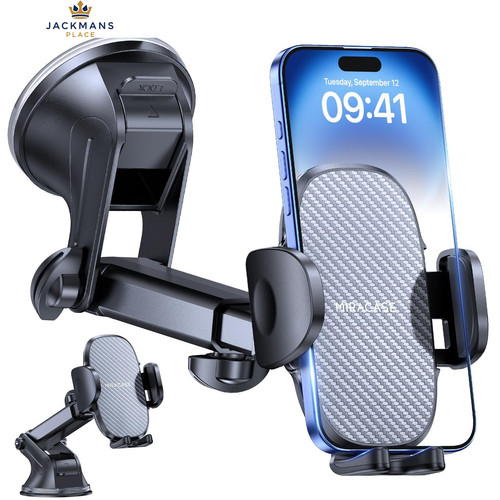 Miracase Car Phone Holder for Cars Dashboard Windscreen XL Suction Cup, Black