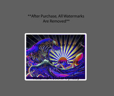 Japanese Sea Sticker Waterproof Decal Trippy Abstract Ocean Waves Gift New