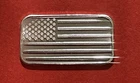 Solid Silver Bar With American Flag, 1 Gram Pure .999 Silver