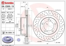 2x Bremsscheibe gelocht/innenbel. 09.C500.1X BREMBO für TOYOTA LEXUS