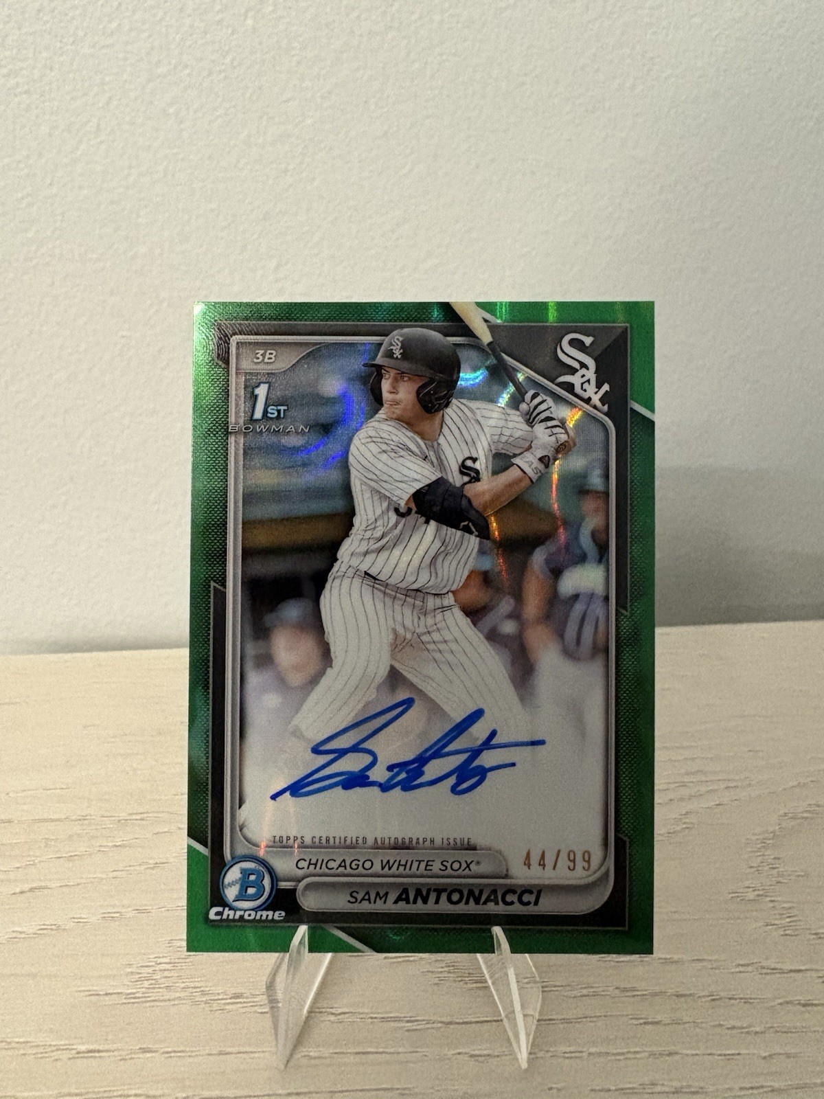 2024 Bowman Draft Chrome Sam Antonacci Auto Green Lava Refractor /99 #CPA-SA Sox