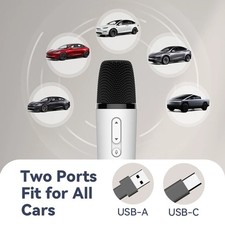T1 Tesla Car Karaoke Microphone - Wireless USB-A USB-C Receiver One or Two Mics