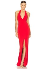 Nookie Illegal Halter Gown in Red Long Party Cocktail M NWT $219