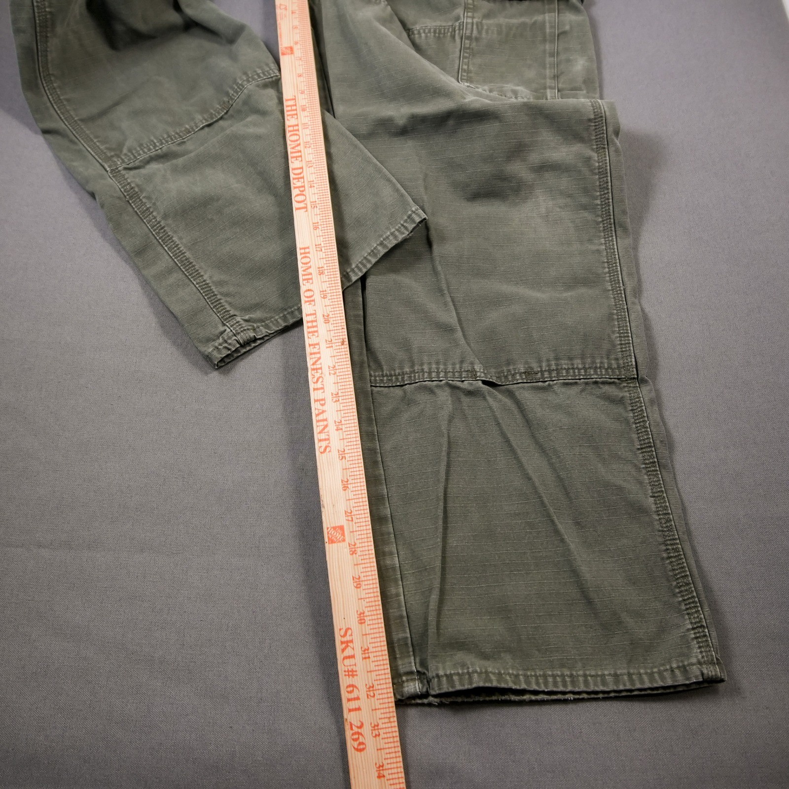 RIPSTOP FABRIC Relax Fit Faded Utility Cargo Pants Wide Work Wrangler Fits 37x32 thumbnail 5