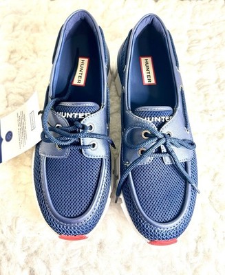 NIB Hunter Women's Sasa Mesh Navy Slip-On Boat Shoes Size 8.5M