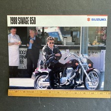 VTG Suzuki LS650PJ Savage 650 Motorcycle 1988 Color Glossy Sales Brochure Specs