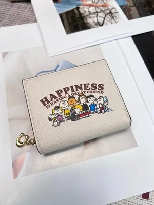 【COACH×PEANUTS】スナップウォレット 財布 HAPPINESS NWT Coach X Peanuts Snap Wallet With Lucy/Charlie Brown/Linus