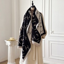 Women's Long Winter Scarf Soft Warm Printed Polyester Shawl Wrap Fashion Travel