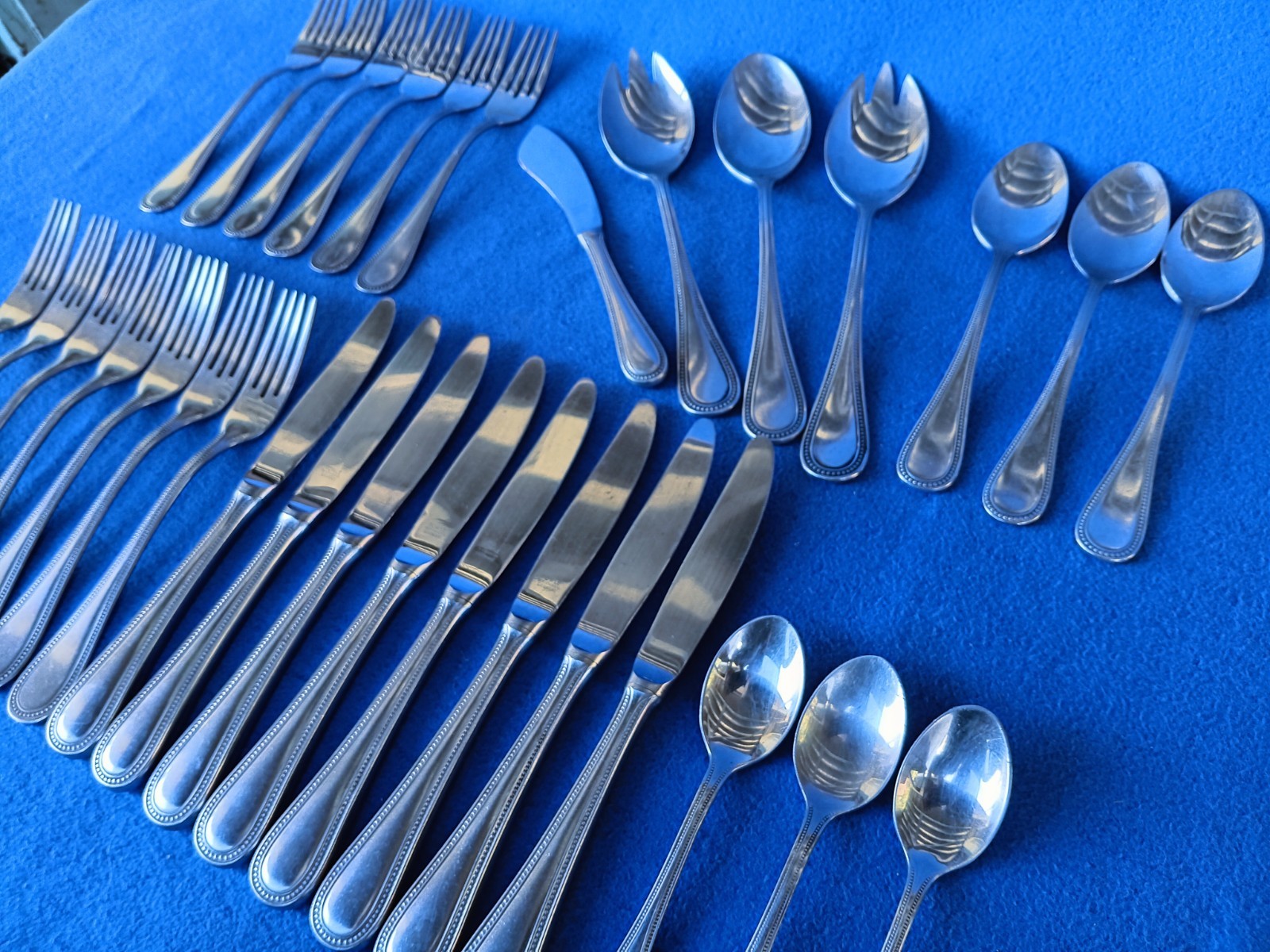 Towle Silver Germany ~Beaded Antique~ 18/8 Stainless Flatware Mixed Lot 31 Piece