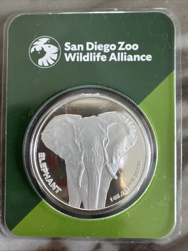 1oz .999 Fine Silver Elephant San Diego Zoo Wildlife Alliance Round, 1 Oz