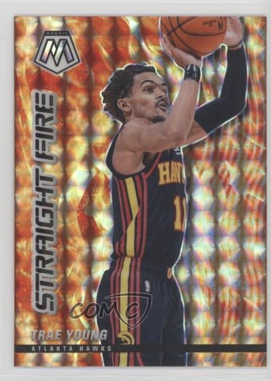 2020-21 Panini Mosaic Straight Fire Trae Young #17 1dm7
