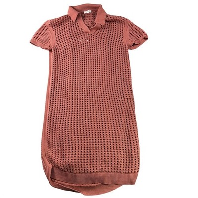 Haven Well Within Dress Womens L Midi Open Knit Cami Lined Short Sleeve Resort