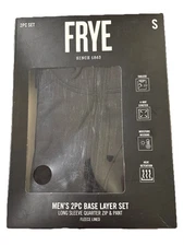 New Frye Mens Size S Black Base Layer Set Long Sleeve Crew And Pant Set 2 Piece