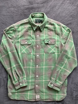 Polo County Ralph Lauren x Element WorkShirt Men s L Cotton  Green/Gray Plaid