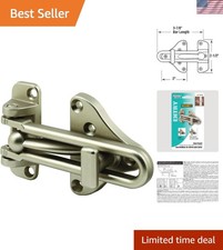 Cerradura de puerta barra oscilante de níquel satinado - Seguridad auxiliar de alta resistencia con fácil configuración