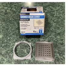 Everbilt Square Shower Drain Grate Brushed Nickel Stainless Steel 4 in