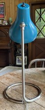 Vtg 70s Space Age Eyeball Desk Lamp Blue Chro...