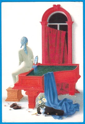 1990's Art exhibition postcard CONCERTO GROSSO by Belarusian artist N.Rakovskaya - image 1 of 2