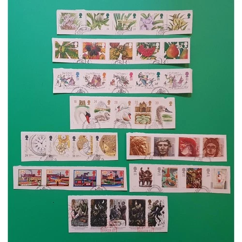 GB 1993 COMMEMORATIVE STAMPS YEAR PACK = 9 FINE USED SETS EX FDC ON PIECE #4233