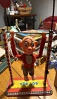 Vintage 50s Ohio Art TOE JOE Tin Litho Manual Acrobat Action Toy Flips & Spins!