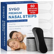 Performance Nasal Strips for Breathing 60 Pcs  Oil  Sweat Resistant Black