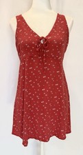 American Eagle Red Mini Dress Women’s Size M Medium Criss Cross Back Side Zip