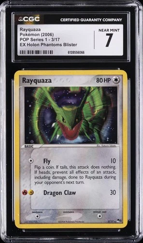 2006 POKEMON POP SER 1 EX HOLON PHANTOMS BLISTER #3/17 RAYQUAZA CGC 7