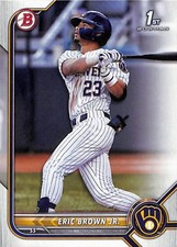2022 Bowman Draft #BD-48 Eric Brown Jr. Milwaukee Brewers 1st Bowman
