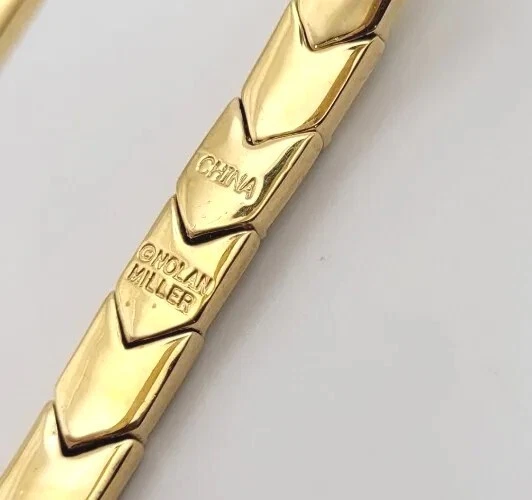 Brazalete Brazalete Vintage Nolan Miller Tono Dorado Estrás Azul Foto 4 de 4