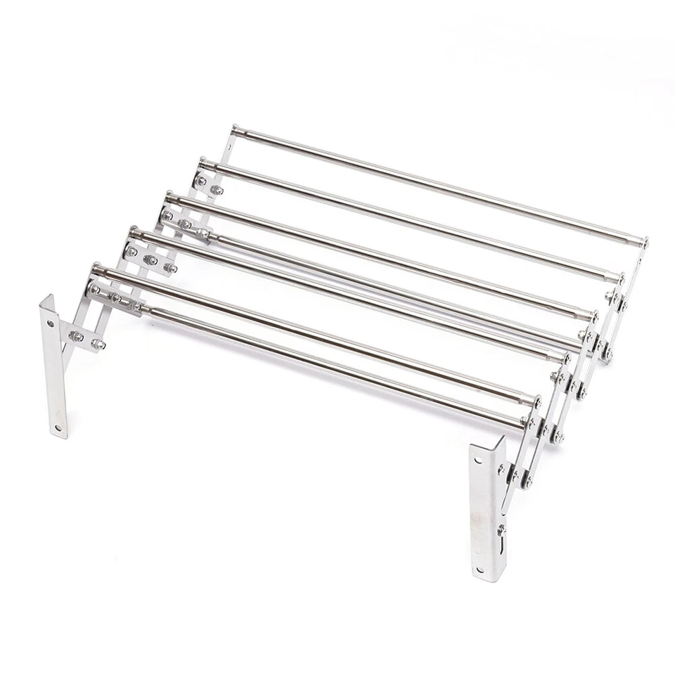 Wall-Mounted Laundry Hanger Expandable Folding Clothes Drying Towel Rack Adjust - Image 4 of 4