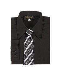 boys black ebony formal dress shirt with matching tie for Easter wedding church