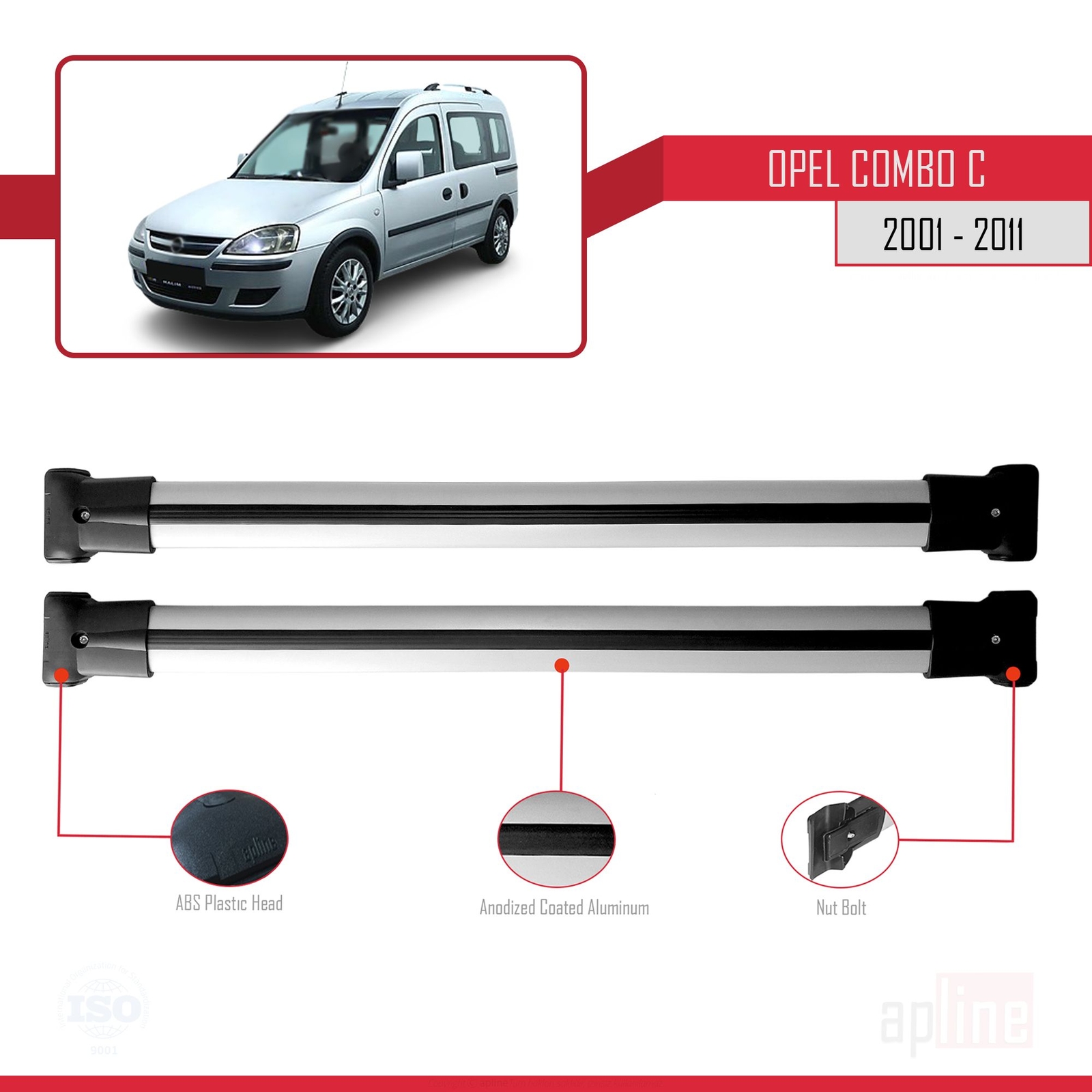 Barres de toit Opel Combo C solution manque de place coffre voiture robuste - 2